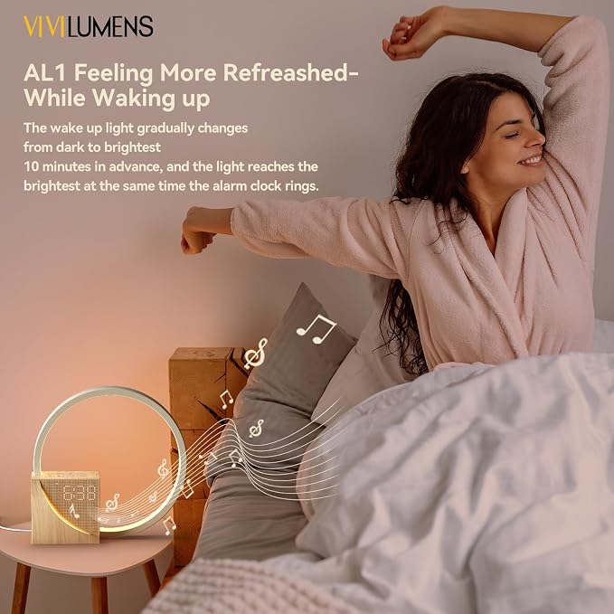 Vivilumens Sunrise Alarm Clock for Heavy Sleepers Adults, Wake-up Light - Image 3