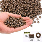 1000Pcs Pony Beads Bracelet 9mm Brown Plastic Barrel Pony Beads - Image 2