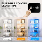 BROTTAR Display Cabinet with Glass Doors, 4-Tier Curio Cabinet with 3 Color - Image 6