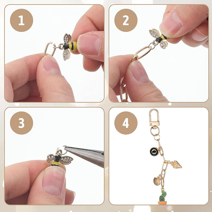 QFGasre Keychain Making Kit Lobster Claw Clasps Extender Chains DIY Craft - Image 7