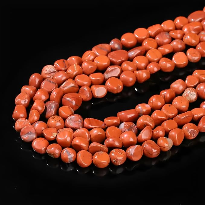 HAAMIIQII Natural Red Jasper Pebble Stone 5-8mm Small Irregular Freeform - Image 5