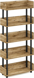 Furinno TURN-N-TUBE 5-Tier Display Shelf, Storage Shelves, Book Shelf, Open - Image 6