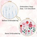 Nuberlic Embroidery Kit for Beginners -Floral Easy Embroidery Kits for Adults - Image 7