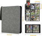 GERMUN 3 Ring 9 Pocket Zipper Card Binder, 720 Double Sided Standard PU Trading - Image 2