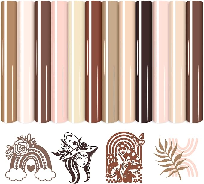 HTVSTD Skin Tone Heat Transfer Vinyl 12 Sheets 12×10in Iron on Vinyl | Netural by CraftingEveryday