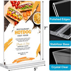 Acrylic Sign Holder 5 x 7, 10 Pack Clear Table Menu Vertical Display Stand - Image 3