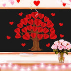 JarThenaAMCS 50Pcs Valentine' s Day Tree Bulletin Board Set 3D Heart Honeycomb - Image 7