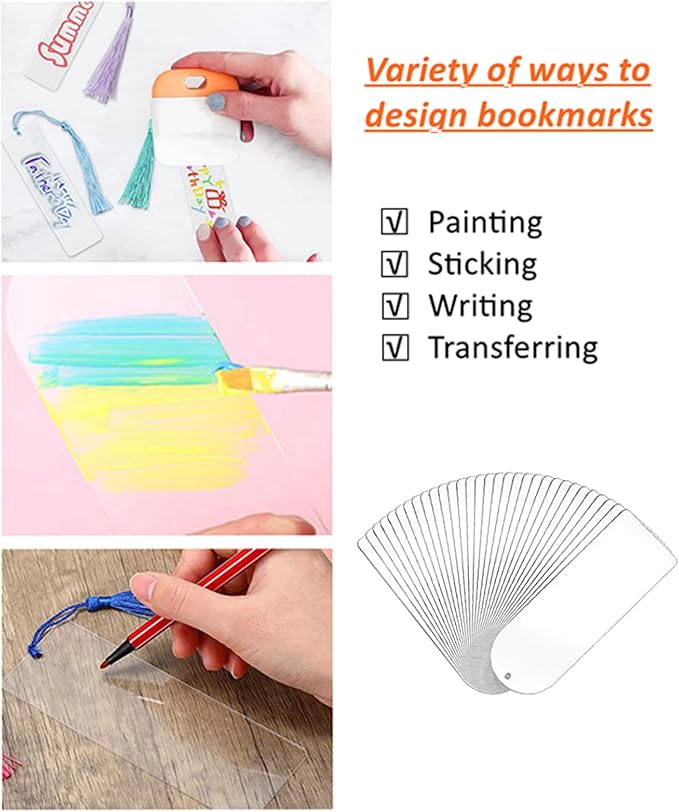 30Pcs Clear Acrylic Bookmark Blanks - Image 4