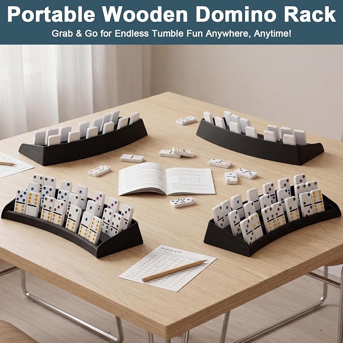 Soulchen Plastic Domino Holders Set of 4 Domino Racks Trays Stands Mexican - Image 5