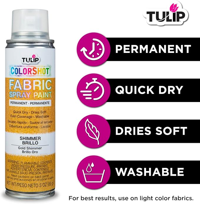 Tulip ColorShot Instant Fabric Spray Paint, Permanent Color Spray-On Fabric - Image 3