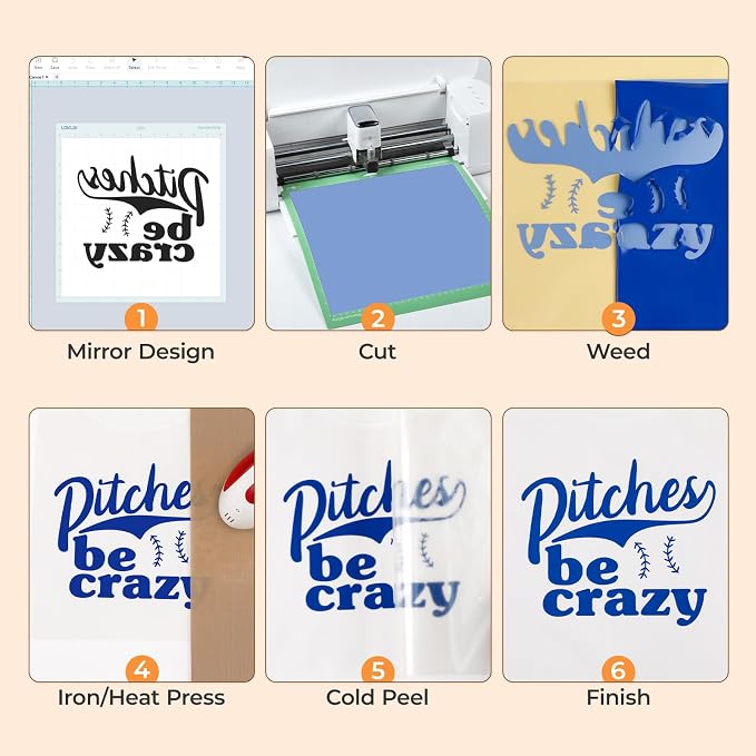 HTVRONT Royal Blue Heat Transfer Vinyl, 13 Pack | Royal Blue Iron on Vinyl - Image 6