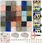Box-O-Beads Earth Tones Clay Beads Bracelet Making Kit – 6, 000 Pieces Premium by FelixLeChef