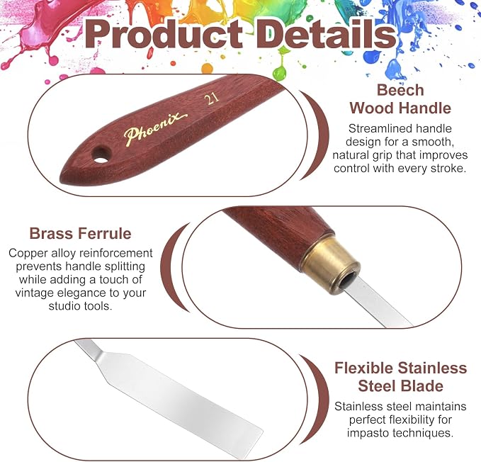 MECCANIXITY Pack of 1 Palette Knife No.21, 8.3" Long Palette Knives - Image 3