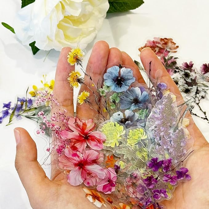 50-Pack Transparent Waterproof Watercolor Wildflower Flower Scrapbook Stickers - Image 4