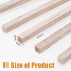 Timtin 30 Pieces 1/4" x 12" Balsa Wood Sticks Square Wooden Dowels Wood Square - Image 2