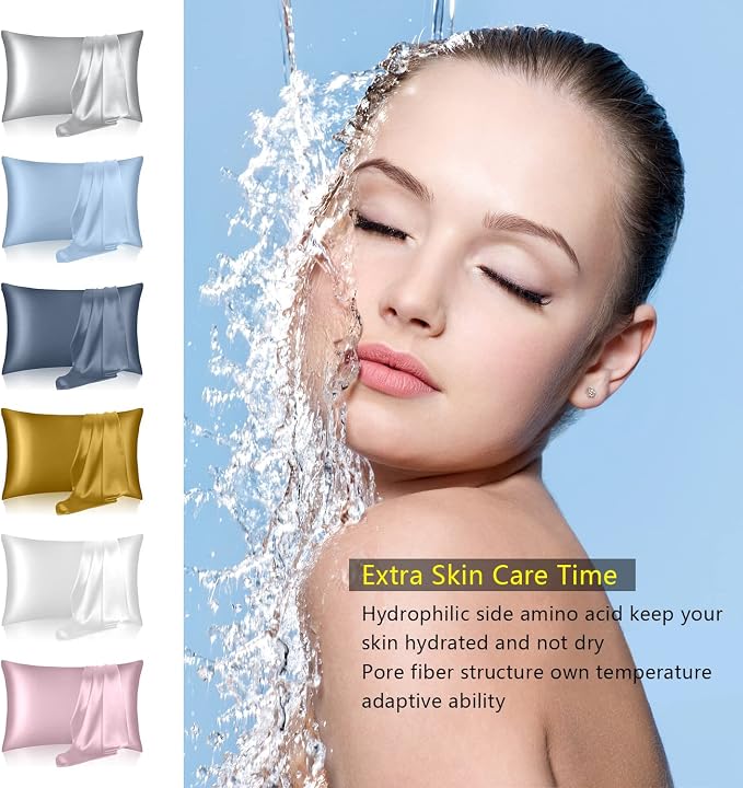 Silk Pillowcase 2 Pack, Natural Mulberry Silk Pillow Cases, Silk Pillowcase - Image 5