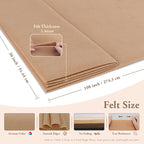 Tan Felt Fabric Sheet 108" X 36", 1.4mm Thick Large Soft Durable Flexible Craft - Image 2
