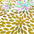 120 Pcs Iridescent Yellow Petal Mosaic Tiles, Hand cut Stained Glass Petals - Image 2