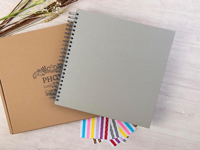 potricher 12 x 12 Inch Large DIY Scrapbook Photo Album 80 Pages Thick Kraft - Image 7