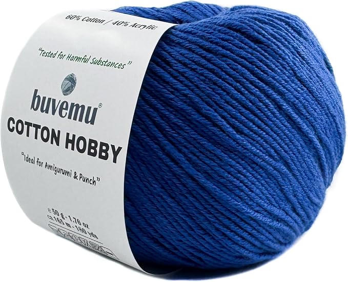 Cotton Hobby Yarn for Amigurumi Crochet & Knitting | 1.76 oz / 180 yds by buvemu