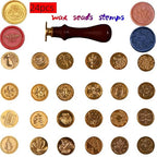 24 Pcs Wax Seal Stamp Kit, Vintage Classic Brass Wax Stamp Seal Head - Image 4