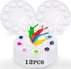 12Pcs Clear Paint Tray Palettes, Plastic Paint Pallets by Hulameda