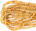 60PCS 6mm Natural Yellow Jade Gemstone Round Loose Beads - Image 3
