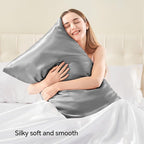 BEDELITE Satin Pillowcase with Zipper 2 Pack, Super Soft and Cooling Similar to - Image 2