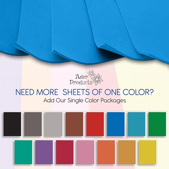 Blue EVA Foam Sheets for Crafts, 9 x 12 Inch, 2mm Thickness, 15 Pack – Ideal - Image 3