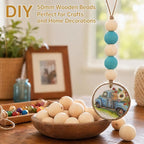 50mm Wooden Beads for Craft, Bead Garland, Farmhouse Decor - Image 4