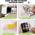 HTVRONT Special Permanent Vinyl 9 PCS 12"x12" Gold Matte Metallic Permanent - Image 4
