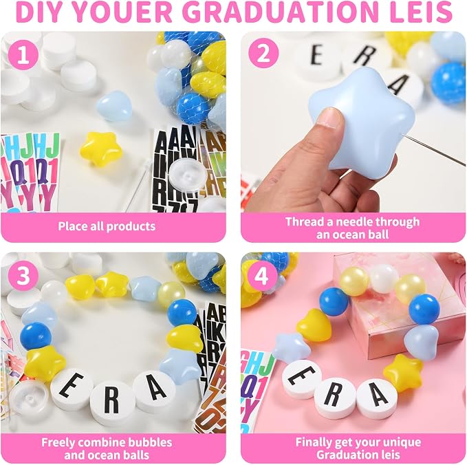 87 Pcs Friendship Lei Bracelet Birthday Banner Kit Necklace Garland - Image 5