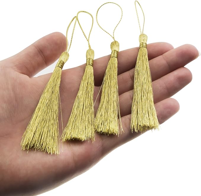 VAPKER Metallic Gold 100Pcs 13cm/5 Inch Bookmark Tassels - Image 3