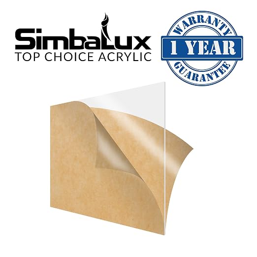 SimbaLux Acrylic Sheet Clear Cast Plexiglass 12”x12” 1/8” Thick 3mm, 4 Pack | - Image 7