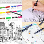 Taotree 24 Fineliner Color Pens, Fine Line Colored Sketch Writing Drawing Pens - Image 5
