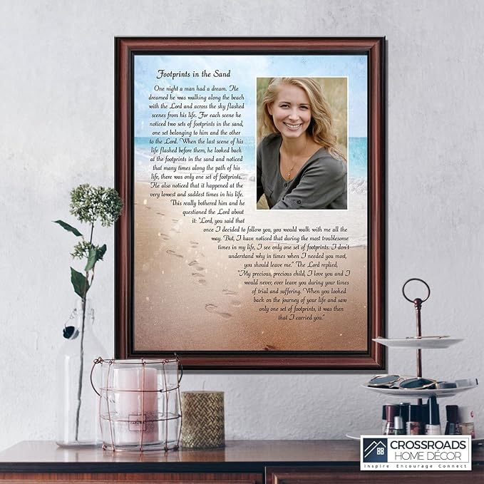 Footprints in the Sand Inspirational Wall Art, Beach Decor, Christian Gifts - Image 4