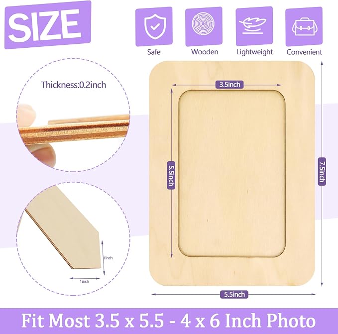 RYKOMO 20 Pack Wooden Picture Frames - Image 2