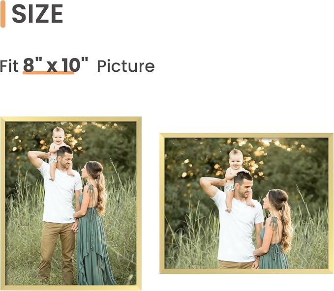 upsimples 8x10 Picture Frame Set of 3, Made of High Definition Glass - Image 4
