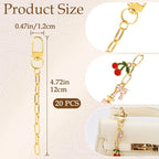 20pcs Gold Keychain Making Kit, Key Ring Swivel Snap Hook Chains, Extender - Image 2