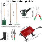Miniature Fairy Garden Accessories Set 9 Pcs 1:12 Mini Metal Spade Pestle - Image 2