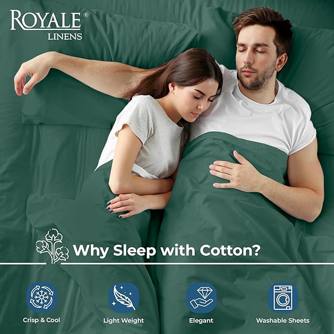 Royale Linens 100% Organic Cotton Twin Flat Sheet Only - Image 3