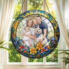 Personalized Family Stained Glass Sun Catcher, Customized Stained Glass Window - Image 2
