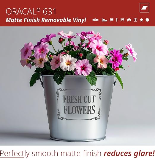 ORACAL 631 Matte Dark Grey Vinyl Durable Roll Easy to Weed Permanent Adhesive - Image 3