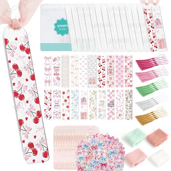 YOPPIX 180 Pcs Acrylic Bookmark Blanks- 20 Set Bookmark Making Kit by yoppix
