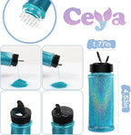 Ceya 3.8oz/ 110g Holographic Ultra Fine Glitter Powder Laser Cyan Glitter - Image 4