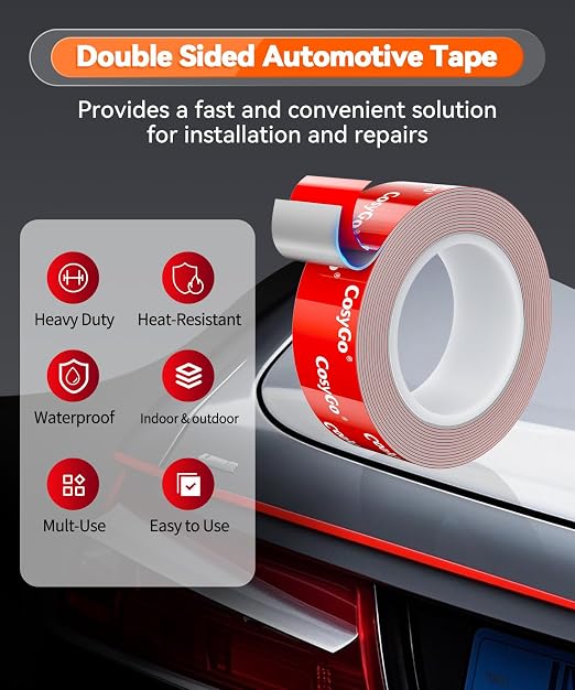 Double Sided Tape Heavy Duty, 15FT Outdoor Heat Resistant Automotive Waterproof - Image 3