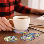 EWJRNSF 8 PCS Diamond Art Coasters Kit, Small Diamond Painting Coasters - Image 7