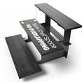 DS The Display Store Straight Black Wooden Tiered Stand, Portable Products Shelf by DSTheDisplayStore