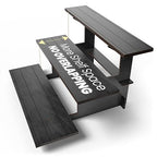 DS The Display Store Straight Black Wooden Tiered Stand, Portable Products Shelf by DSTheDisplayStore