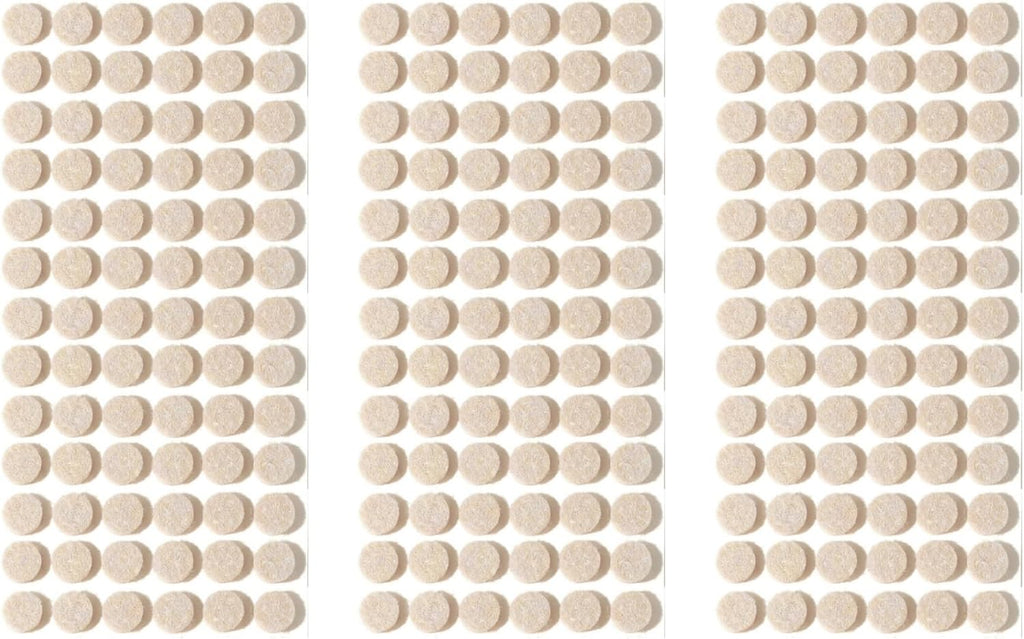 Furnigear Felt Pads Small 3/8" Felt Pads for Cabinet Doors Bumpers, Cabinet Cushion Dots Felt Cabinet Door Stops, Self Adhesive Thick Bumper Pads to Protect Surfaces -Anti Scratch 234 Pcs Round Beige